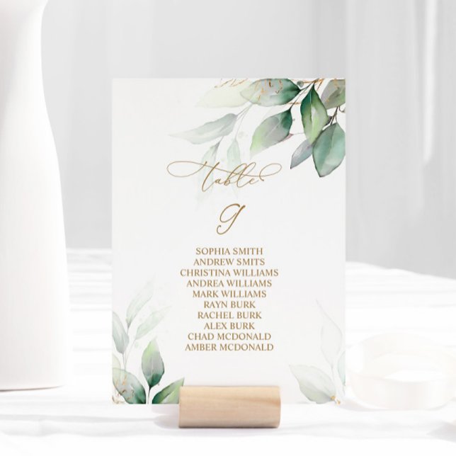 Invitación Tabla de verdor de eucalipto Número de asiento 9 (Subido por el creador)