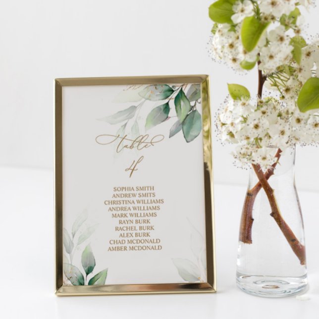 Invitación Tabla de zonas verdes de eucalipto Número de asien (Subido por el creador)