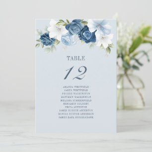 Invitación Tabla Floral Número 12 Estacionamiento Azul Dusto