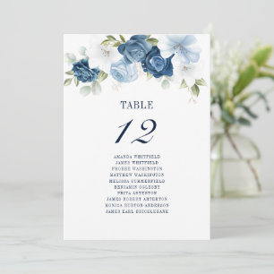 Invitación Tabla Floral Número 12 Estacionamiento Azul Dusto