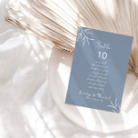 Invitación Tabla mínima de Boda azul turbio 10 Asientos<br><div class="desc">Esta mínima tarjeta boda azul polvoriento de 10 asientos es perfecta para un boda rústico. El diseño se caracteriza por las hierbas acuáticas silvestres en un fondo azul polvoriento. La tarjeta imprime recto verso (doble cara).</div>