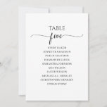 Invitación Tabla moderna de guiones negros Número de asiento<br><div class="desc">Diseño moderno y elegante impreso Black White Caligraphy Script Table Number 5 Seating Chart Cards que se pueden personalizar con el texto y agregar cada tarjeta de número de tabla a su carrito, uno por uno. Haga clic en el botón "Personalizar" y utilice nuestra herramienta de diseño para modificar esta...</div>