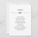 Invitación Tabla moderna de guiones negros Número de asiento<br><div class="desc">Diseño moderno y elegante impreso Black White Caligraphy Script Table Number 6 Seating Chart Cards que se pueden personalizar con el texto y agregar cada tarjeta de número de tabla a su carrito, uno por uno. Haga clic en el botón "Personalizar" y utilice nuestra herramienta de diseño para modificar esta...</div>