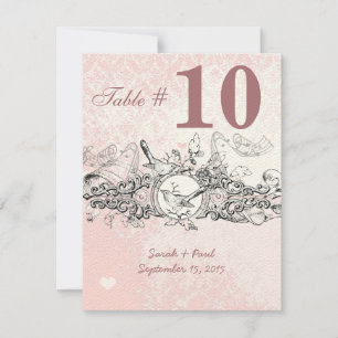 Invitación Tabla No. Boda De Desplazamiento Musical De Pájaro