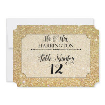 Tabla Número Dorado Brillante Sr. y Sra. Moderno G