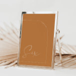 Invitación Tabla simple Boda Terracota Tabla Seis Número de t<br><div class="desc">Diseñado para coordinar con para la colección de invitaciones a bodas "Arches Minimalistas". Para cambiar detalles, haga clic en "Detalles". Para mover el texto o cambiar el tamaño, la fuente o el color, haga clic en "Editar usando la herramienta de diseño". Vea el enlace de la colección en esta página...</div>