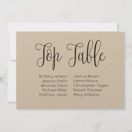 Invitación Tabla superior. Cartel de boda rústico