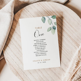 Invitación Tabla verde formal clásica número de asiento 1