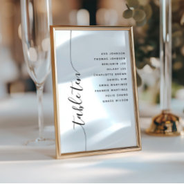 Invitación Table 10 Vertical Wedding Seating Chart Card