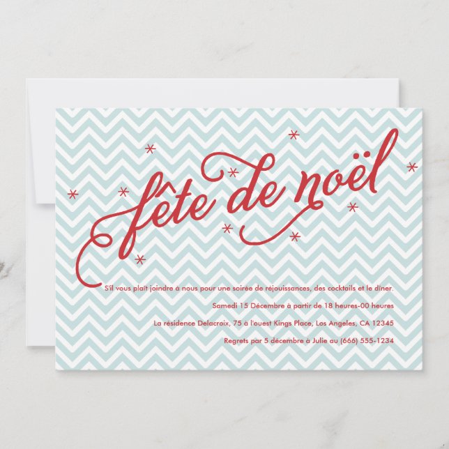 Invitación Tableau Soirée Fête de Noël Inviter (Anverso)