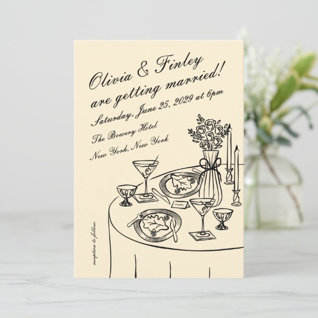 Invitación Tableau Wedding Invitation (Anverso de pie)