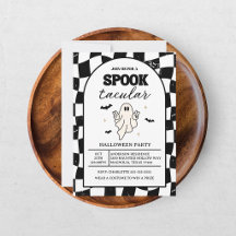 Tablero de Damas Retro Spooktacular Halloween
