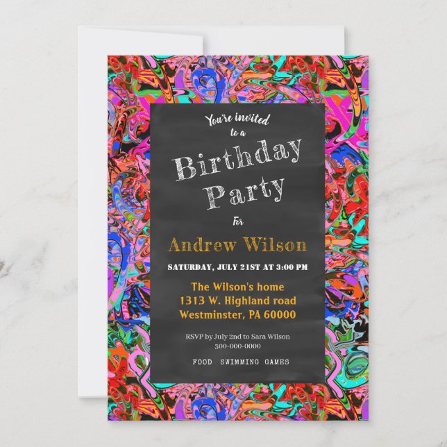 Invitación Tablero de estilo callejero con corona dorada (Anverso)