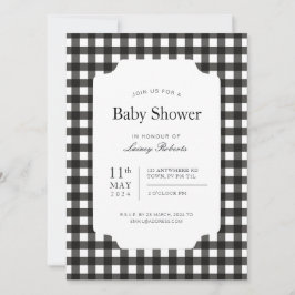 Invitación Tablero de tablero de papel clásico de Gingham neg