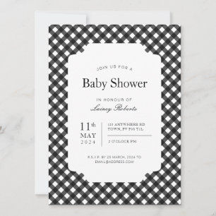 Invitación Tablero de tablero de papel clásico de Gingham neg