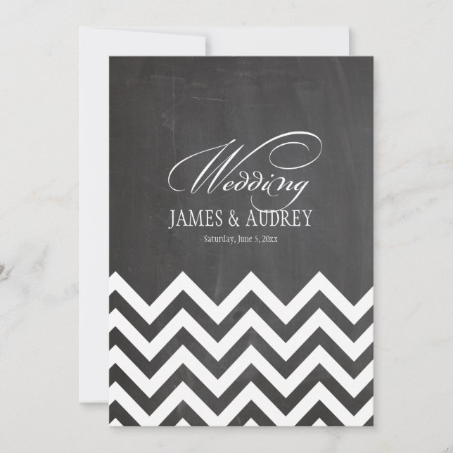 Invitación Tablero PixDezines/chevron blanco (Anverso)