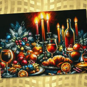 Invitación Tablescape de dibujo del Pastel de fiestas de vaca