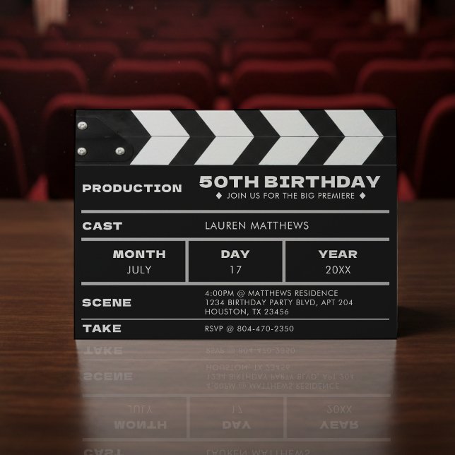 Invitación Tablón de Aplaudir Película 50 Cumpleaños (Subido por el creador)