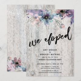 Invitación Tablones Deteriorados Flores Luces Nos Fugamos
