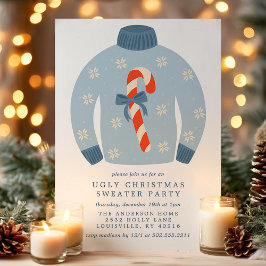 Invitación Tacky Candy Cane Navidades feos suéter Fiesta
