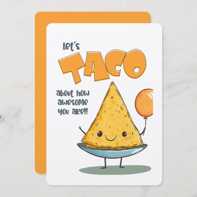 Invitación ¡Taco About Lo Genial Que Eres! (Anverso / Reverso)