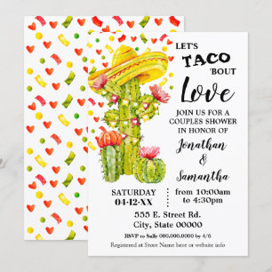 Invitación Taco 'acerca de amor fiesta de las parejas ducha