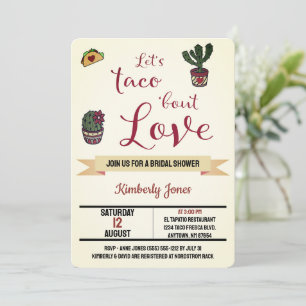 Invitación Taco 'acerca de amor Fiesta Tema ducha de novias