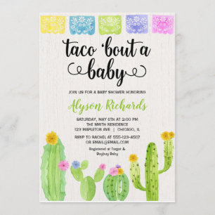 Invitación Taco acerca de un bebé, Fiesta cactus baby ducha