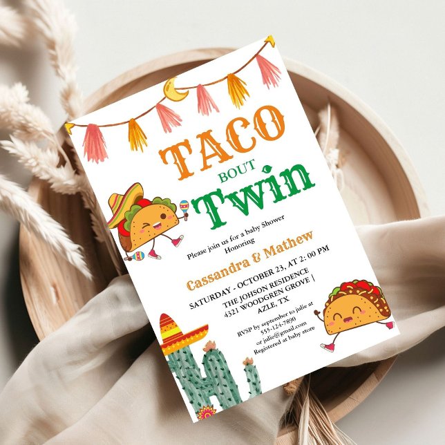 Invitación Taco acerca de un bebé mellizo mexicano Baby Showe (Subido por el creador)
