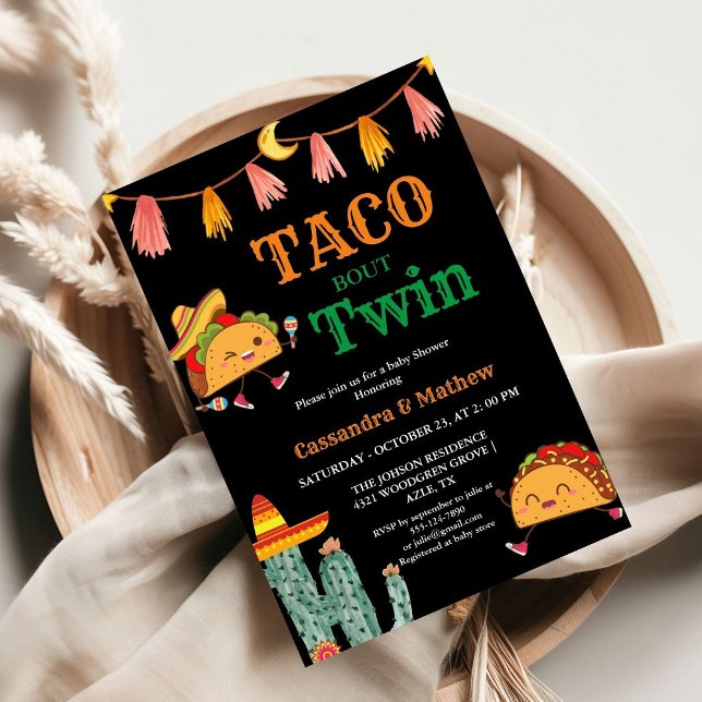 Invitación Taco acerca de un bebé mellizo mexicano Baby Showe (Subido por el creador)