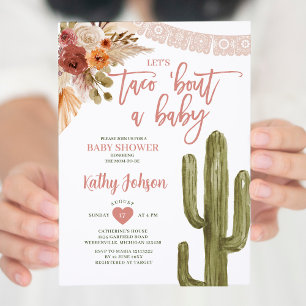 Invitación Taco acerca de un desierto de cactus en el suroest