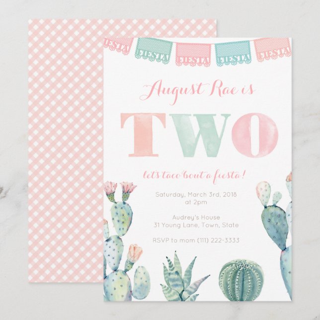 Invitación Taco acerca de un fiesta de la fiesta mexicana de  (Anverso / Reverso)