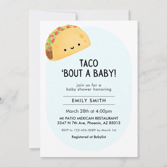 Invitación Taco Baby Shower Invite (Anverso)
