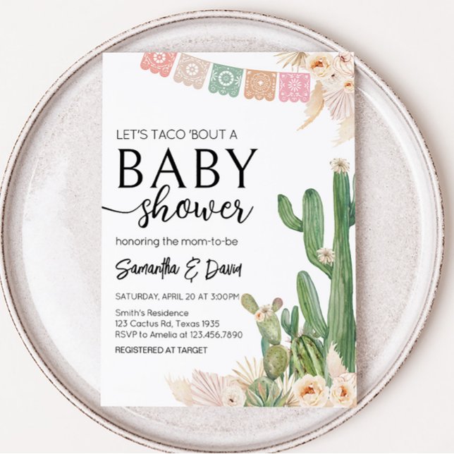 Invitación Taco Bout A Baby Baby Shower (Boho Fiesta Baby Shower Invitation)