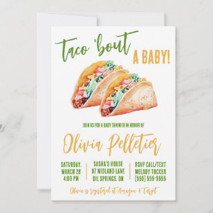 Invitación Taco 'Bout a Baby! Baby Shower con temas de Tacos