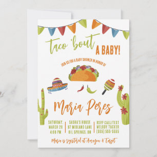 Invitación Taco 'Bout a Baby! Baby Shower con temas de Tacos