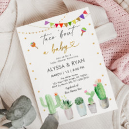 Invitación Taco 'Bout A Baby Fiesta Cactus Baby Shower