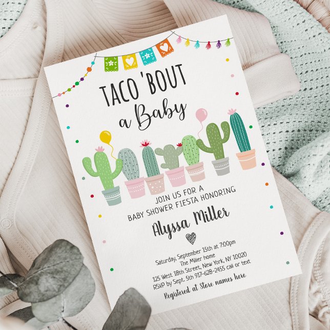 Invitación Taco Bout A Baby Fiesta Cactus Baby Shower (Subido por el creador)