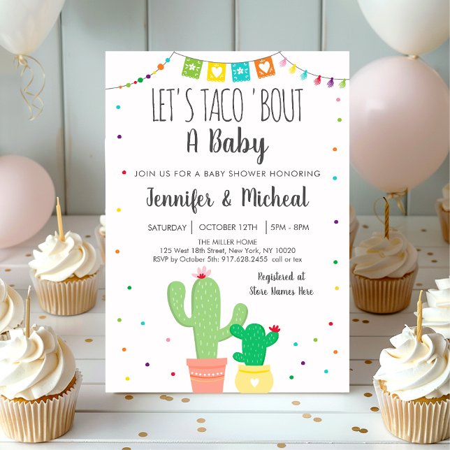 Invitación Taco 'Bout A Baby Fiesta Cactus Baby Shower (Subido por el creador)