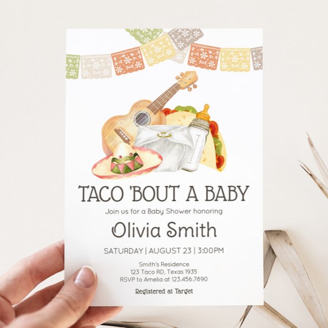 Invitación Taco 'Bout A Baby Mexican Baby Shower (Taco 'Bout A Baby Mexican Fiesta Baby Shower Invitation)