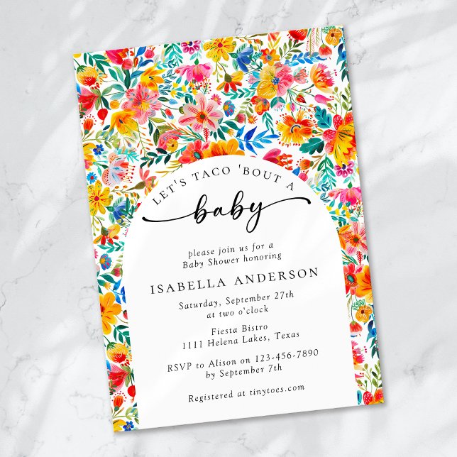 Invitación Taco 'Bout a un bebé Floral Fiesta Baby Shower (Subido por el creador)