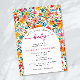 Invitación Taco 'Bout a un bebé Floral Fiesta Baby Shower