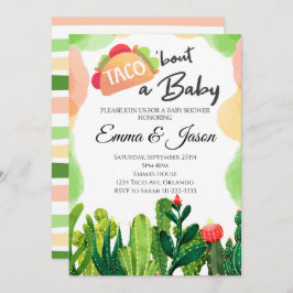 Invitación Taco Bout Baby Flower Cactus Baby Shower Invite