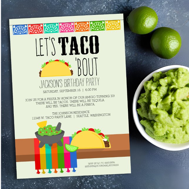 Invitación Taco 'Bout Birthday Party Invitation (Subido por el creador)