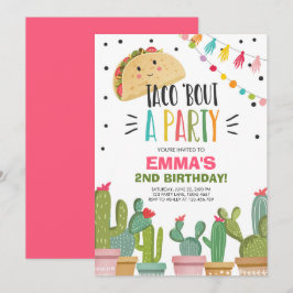 Invitación Taco Bout Chica Fiesta Pink Fiesta Cactus Cumpleañ