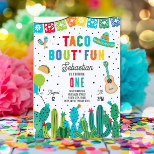 Invitación Taco Bout' Divertido primer cumpleaños Fiesta Fies