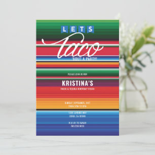 Invitación Taco Bout Fiesta el tema colorido de la Fiesta Mex