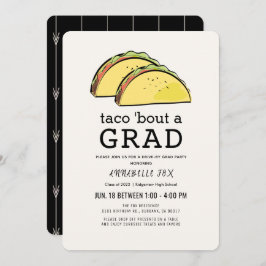 Invitación Taco Bout GRAD Black Drive-by Graduation Party
