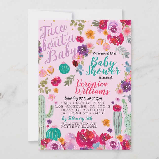 Invitación Taco Bout Love Baby Shower Invitation (Anverso)