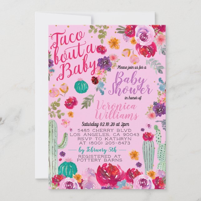 Invitación Taco Bout Love Baby Shower Invitation (Anverso)